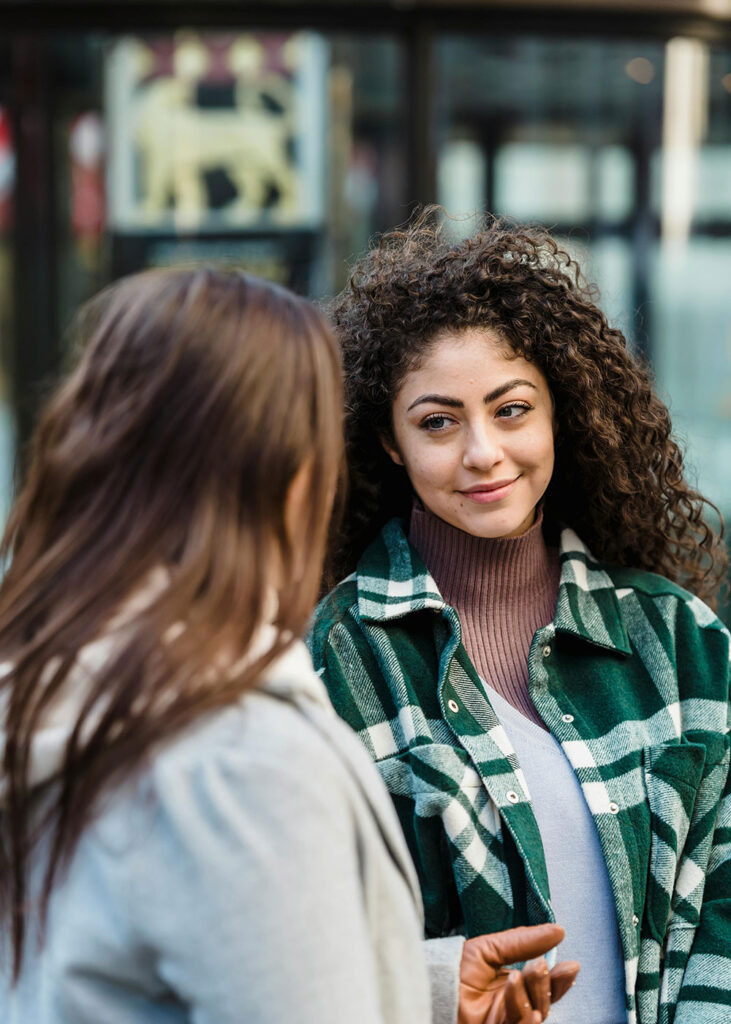 two women in a walk and talk therapy session at Therapy For Women Center