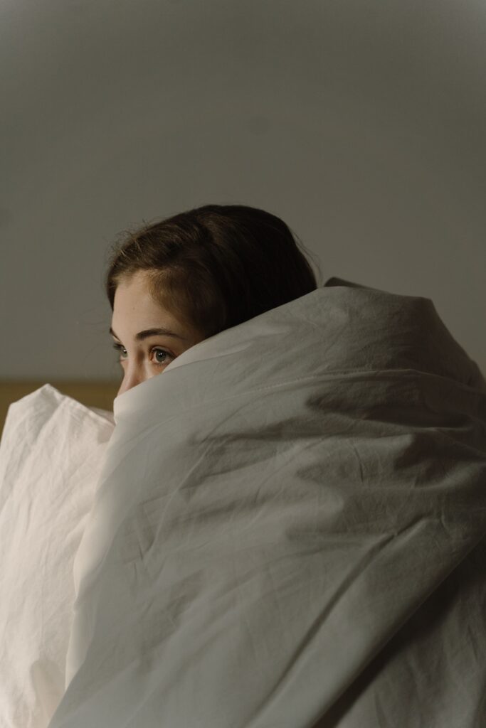 woman feeling anxiety about sleep