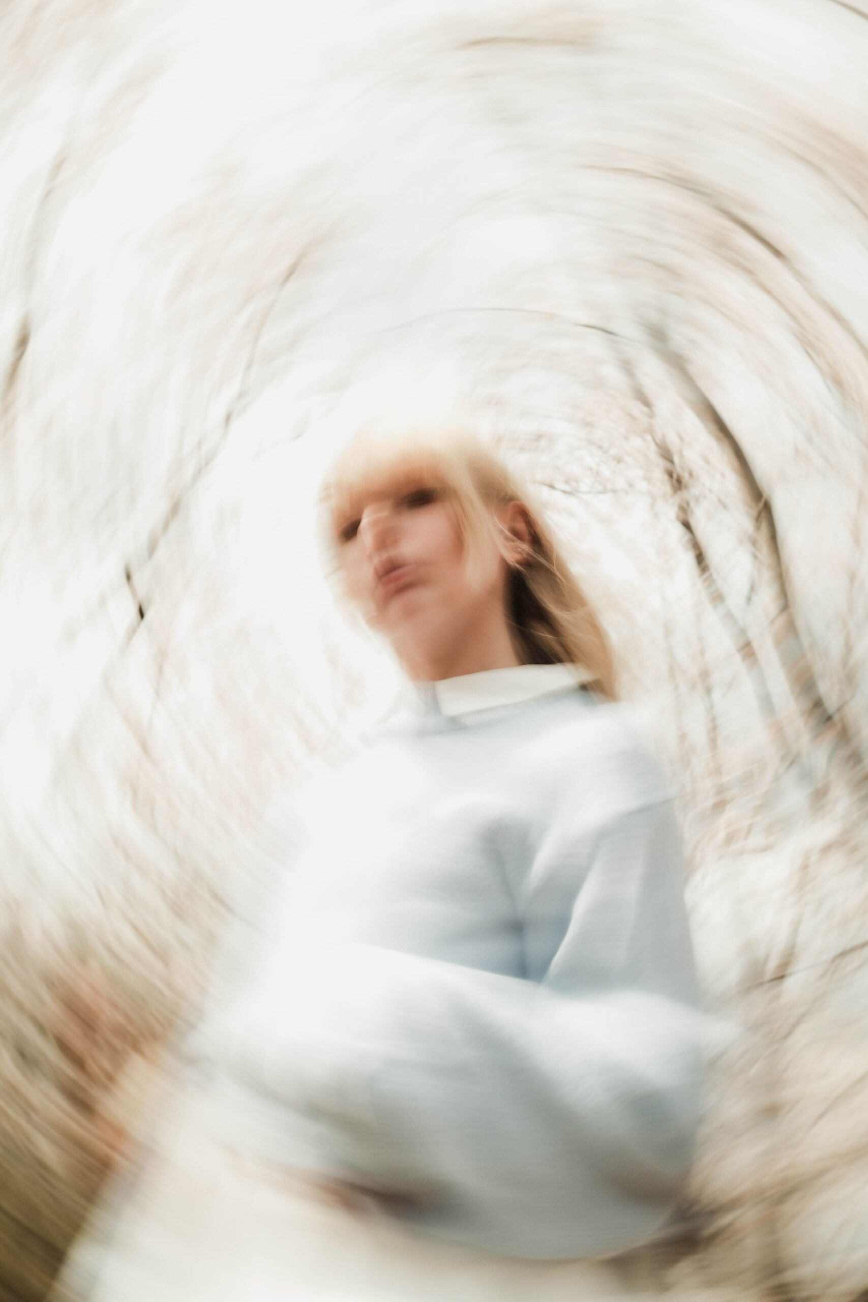 Woman struggling with spiraling thoughts 
